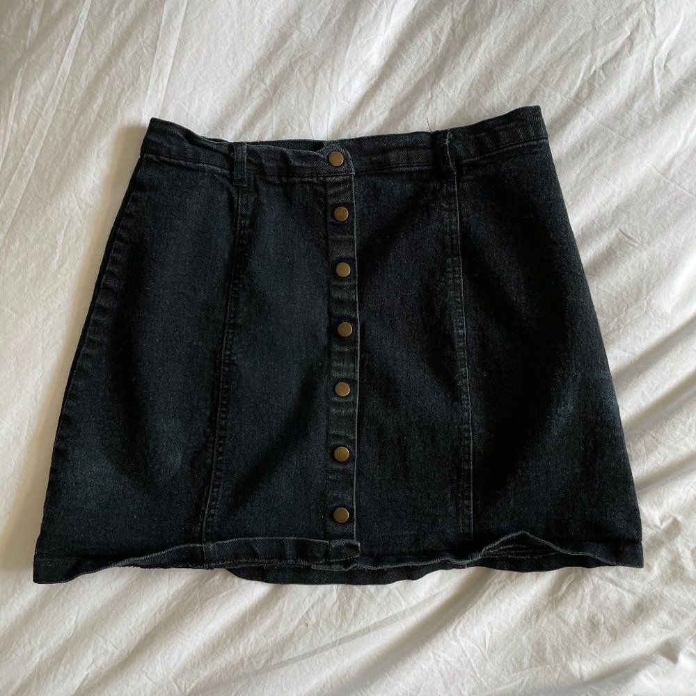 Black Denim Skirt